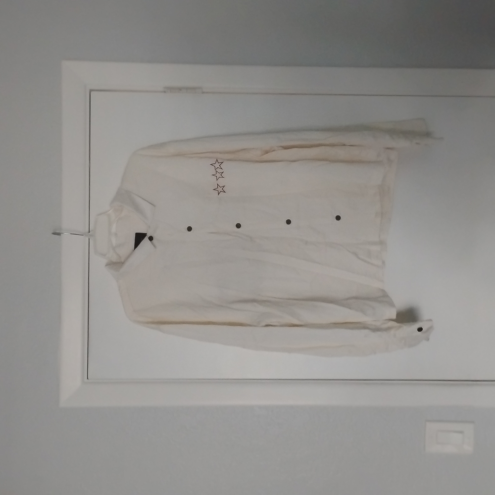 PacSun Cream Dress Shirt Versatile Long-Sleeve